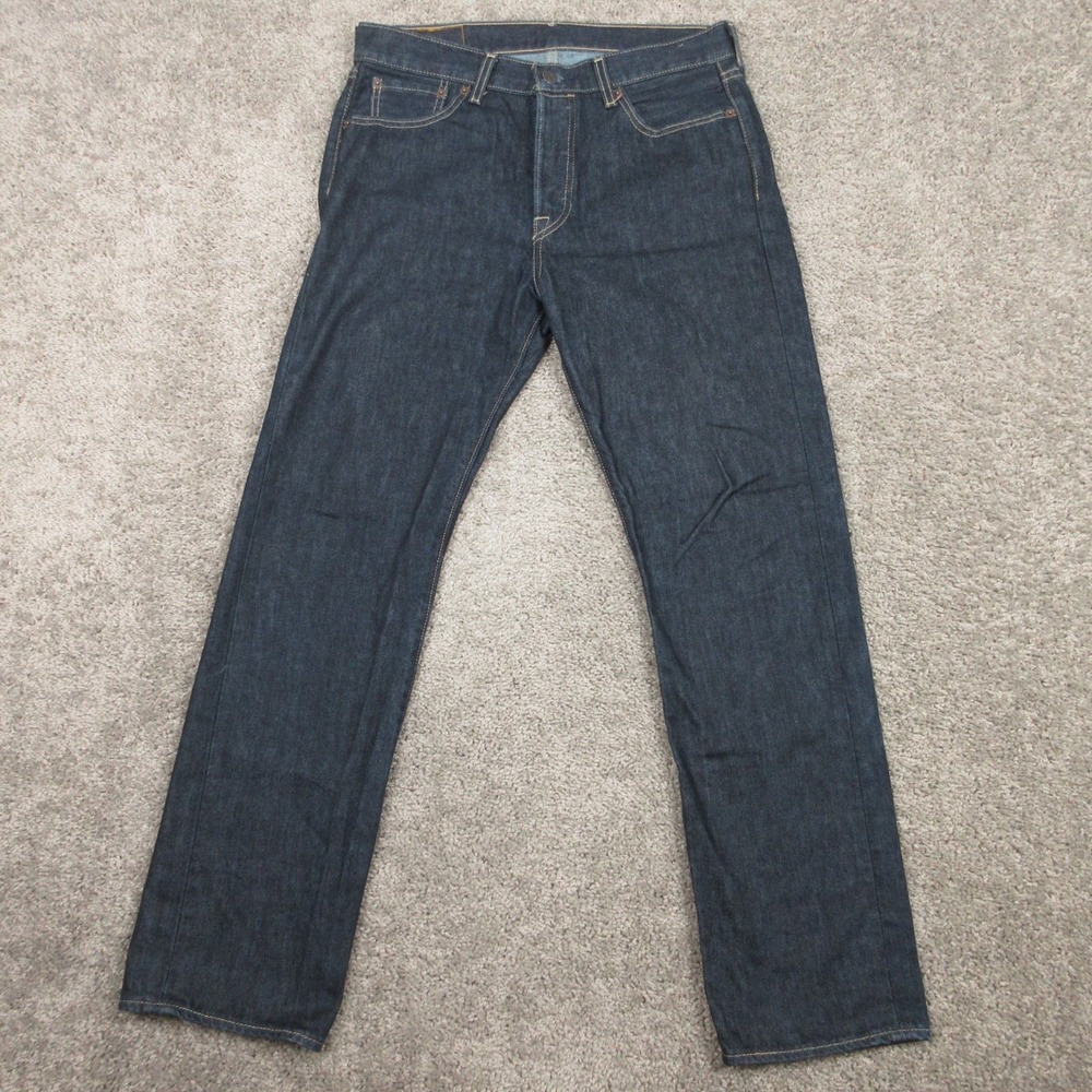 Levis Jeans Mens 30x30 Blue 501 Button‎ Fly Original Straight Dark Denim Pants